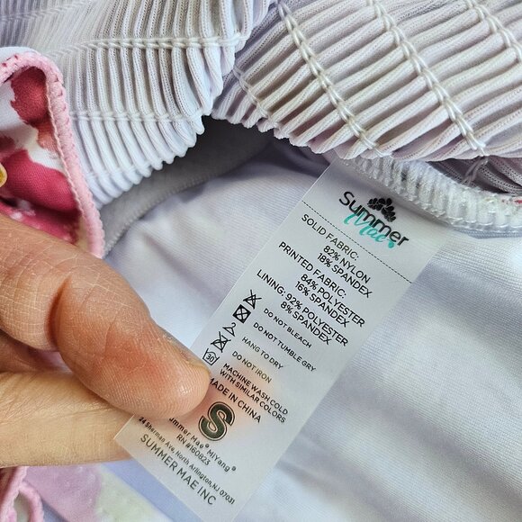 Summer Mae Women's Purple Floral Floral Maternity One Piece Swimsuit Bath Suit S - Picture 6 of 7